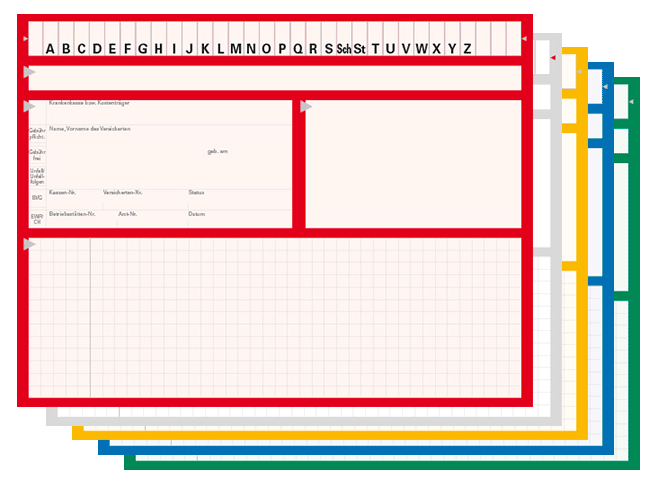 Karteikarten, alle Varianten