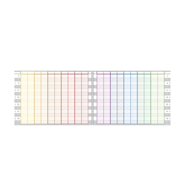 Tages-Terminbuch mit Spiralbindung, 20 Spalten