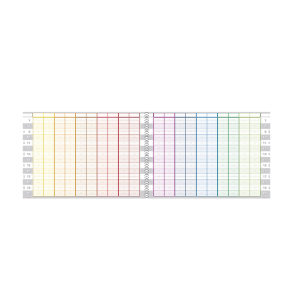 Tages-Terminbuch mit Spiralbindung, 20 Spalten