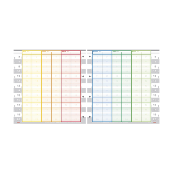 Wochen-Terminbuch Ringbucheinlagen, 2 Spalten