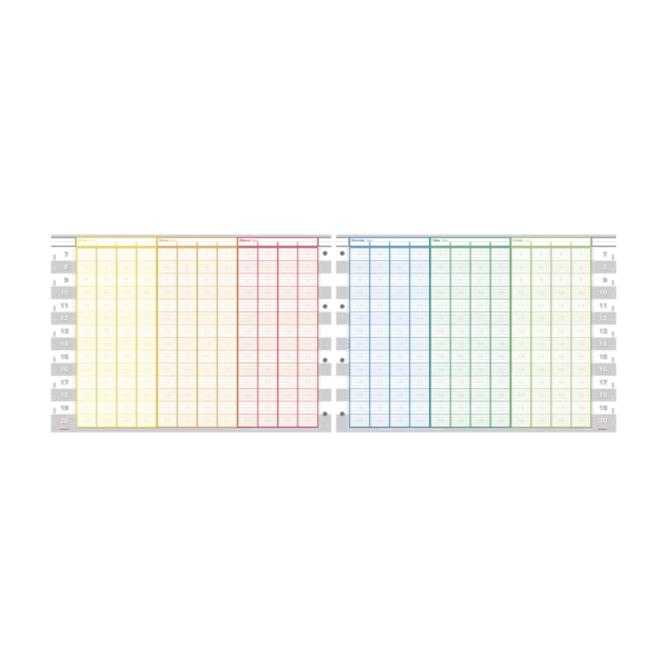 Wochen-Terminbuch Ringbucheinlagen, 4 Spalten