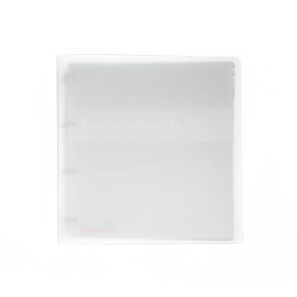 Ringbuch aus matt-transparentem Plastik mit Einlagen, 34 cm