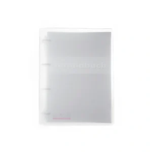 Ringbuch mit transparentem Umschlag durch den eingeheftete Blätter zu sehen sind. Das Deckblatt hat die Aufschrift "Terminbuch".